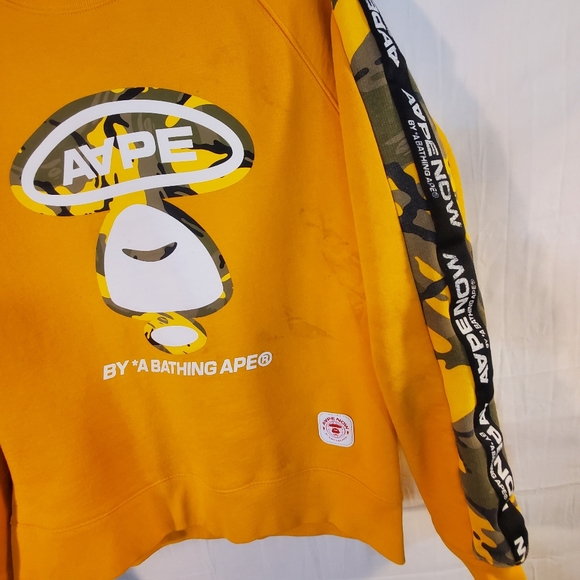 AAPE BY A BATHING APE Men's Medium Camouflage Pattern APUNVS Sweatshirt *flaw*. - Picture 2 of 13